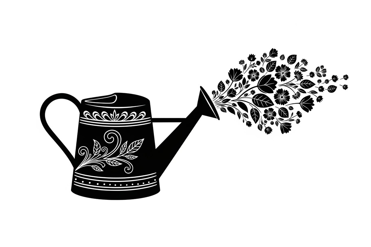Floral Watering Can Design Bundle, an Illustration by Gaye Art (Photo 6 of 31)