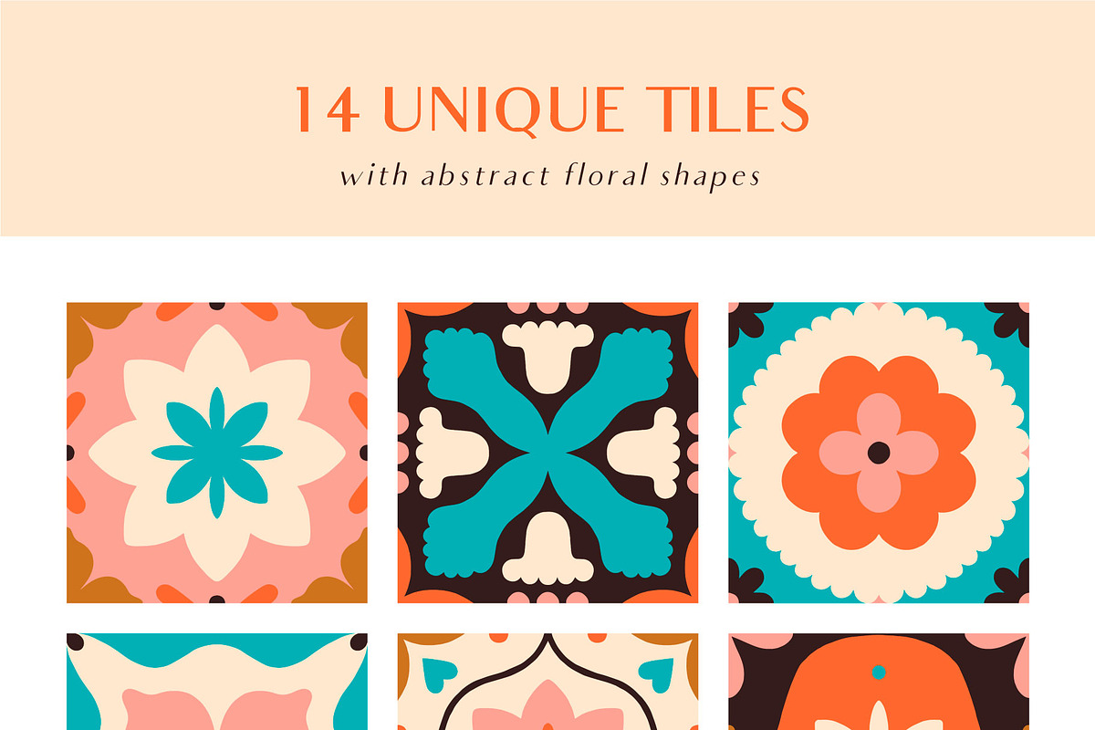 Floral Tiles - Patterns and Tiles, a Pattern Graphic by iliveinoctober (Photo 2 of 8)