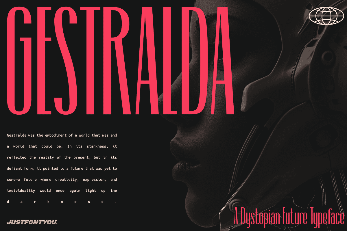 Gestralda - A Dystopian Future Fonts, a Sans Serif Font by Ian Irwanwismoyo (Photo 1 of 10)