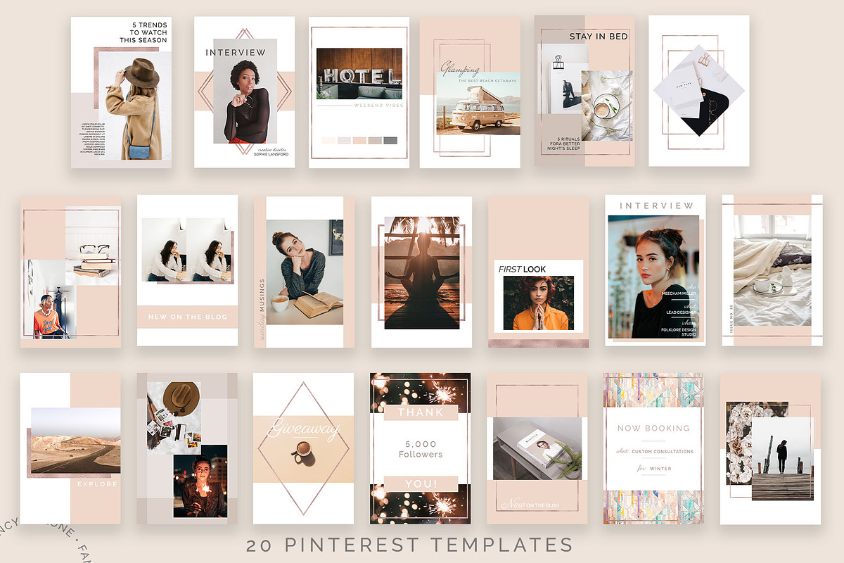 Rose Gold Social Media Bundle Canva, a Social Media Template by Fancy Malone (Photo 7 of 12)