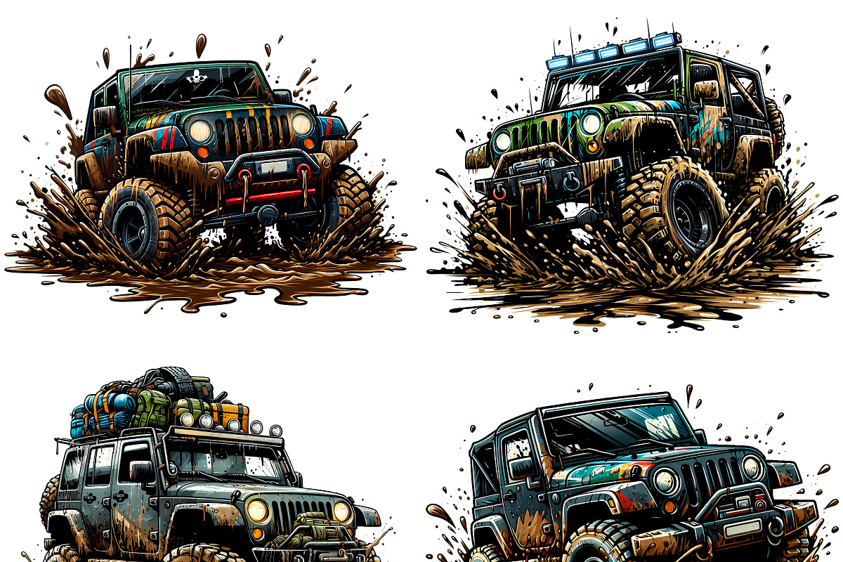 Off Road Adventure Mudding PNG Set, a Sport Illustration by DoubleTwists (Photo 2 of 5)