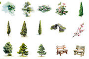 Watercolor Garden clipart, an Illustration by Designworld (Thumbnail 3 of 5)