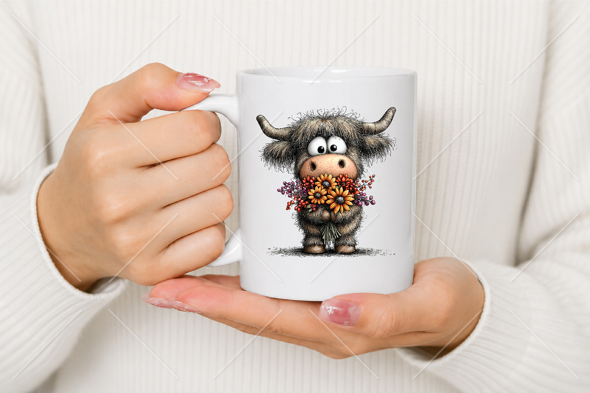 Whimsical Autumn Highland Cow PNG, a Seasonal Illustration by Canvas Craft (Photo 9 of 10)