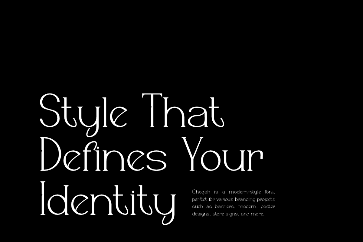 Cheqah - Modern Brand Font, a Serif Font by Iqsiart Studio (Photo 7 of 13)