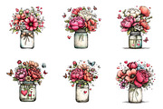 Whimsical flowers spring clipart, an Illustration by SinaCreation (Thumbnail 4 of 11)