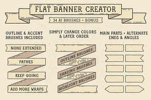 Flat Banner Creator For Illustrator