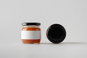 Quince jam jar mockup JPEG, a Food & Drink Photo by Shablon