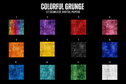 Colorful Grunge Digital Paper, a Pattern Graphic by Chromolume Studio (Thumbnail 2 of 28)