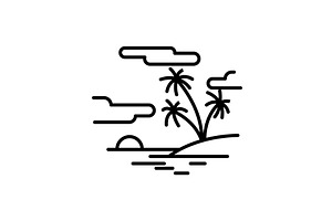 Marine port icon. Outline, a Transportation Illustration by Things for designers