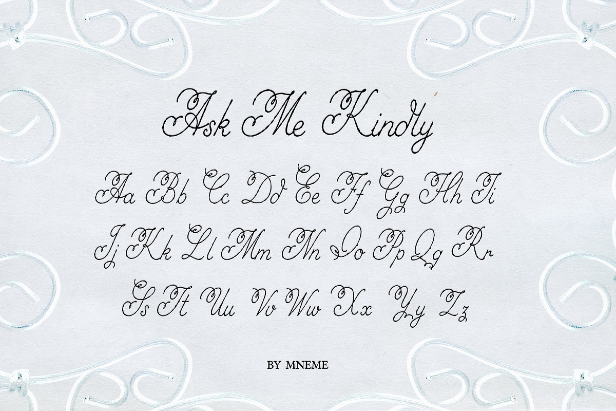 Ask Me Kindly Font, a Script Font by Mneme (Photo 7 of 8)