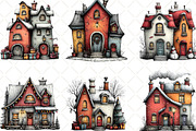 Christmas Whimsical House Clipart, an Illustration by Black Bird Studio (Thumbnail 4 of 6)