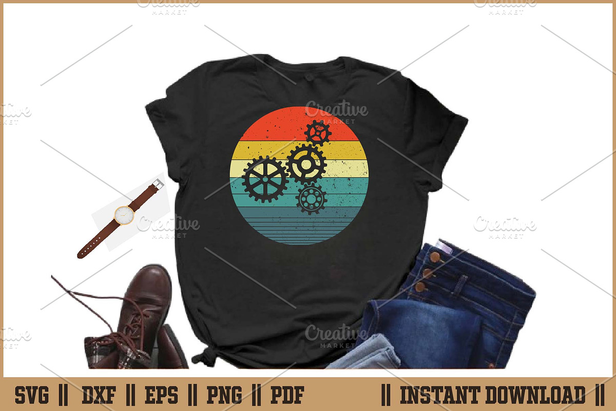 Mechanical Engineer Retro Cogs SVG, a Work Illustration by Handy Arts ...