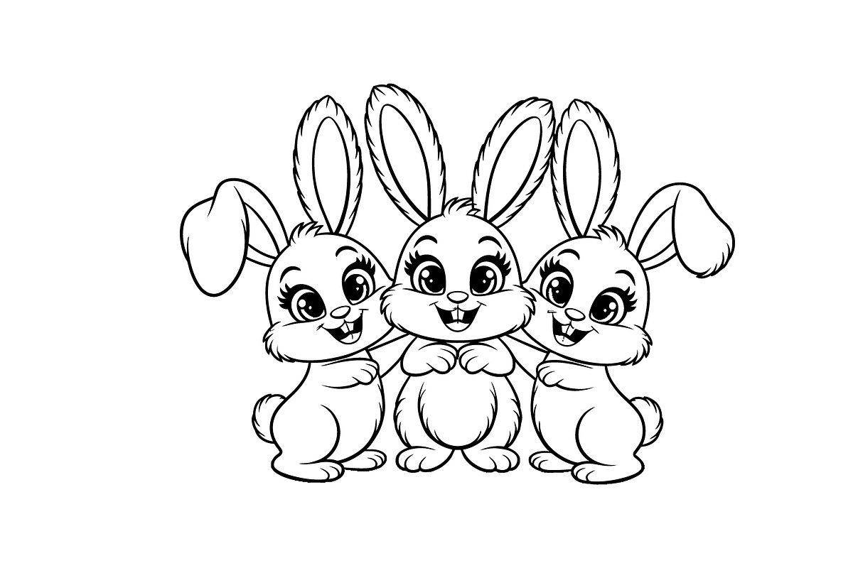 Cheerful Rabbit Line Art Drawing, a Graphic by Annudesign (Photo 7 of 9)