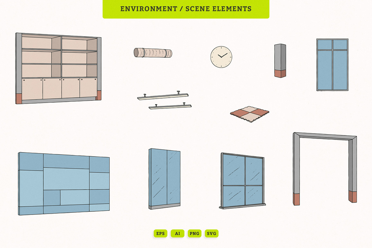 Modern Gym Scene Creator, an Illustration by MEANDSTUDIO (Photo 5 of 5)