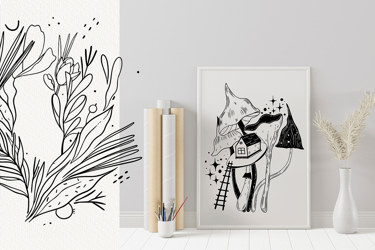 Mushrooms mystical collection, an Object Illustration by annasokol_ (Photo 10 of 12)