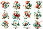 Whimsical Spring Flower Clipart, an Illustration by Designworld (Thumbnail 2 of 8)