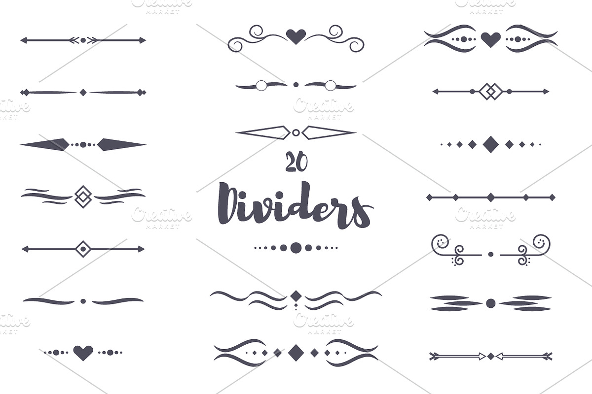 20 dividers calligraphic style, a Decorative Illustration by Iryna Danyliuk