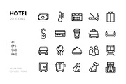 Hotel Line Icons, an Outline Icon by RudenkoArts (Thumbnail 1 of 2)