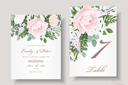 Wedding invitation with flower Peony, a Card Template by Digital illustration shop (Thumbnail 2 of 2)
