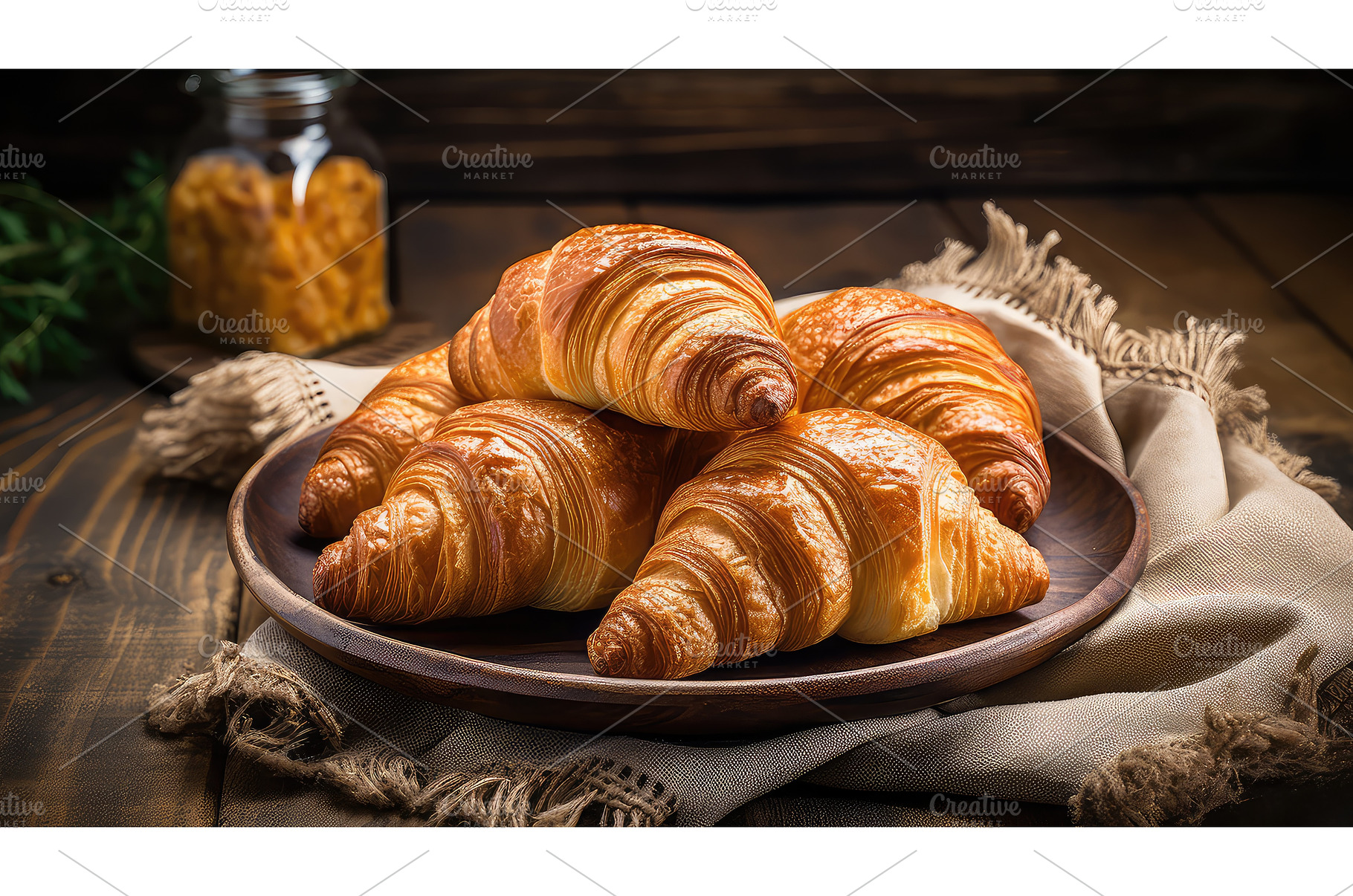 bakery plate croissan food ai, a Background Photo by pikepicture