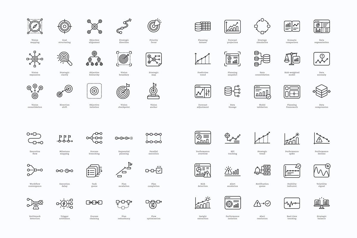 Strategic Planning Dashboard Icons, an Outline Icon by vexper (Photo 9 of 10)