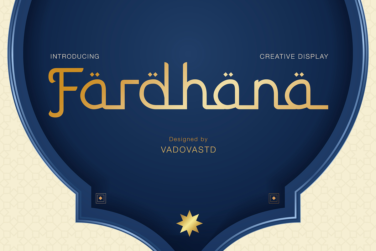 Fardhana – Islamic Display Typeface, a Script Font by Vadovastd (Photo 1 of 7)