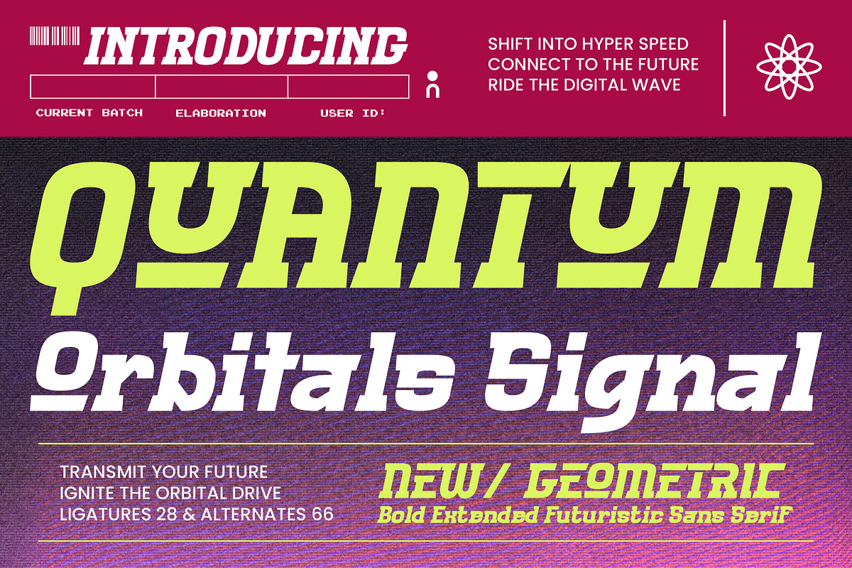 Quantum Orbitals Signal, a Sans Serif Font by timelesstype.co (Photo 1 of 15)