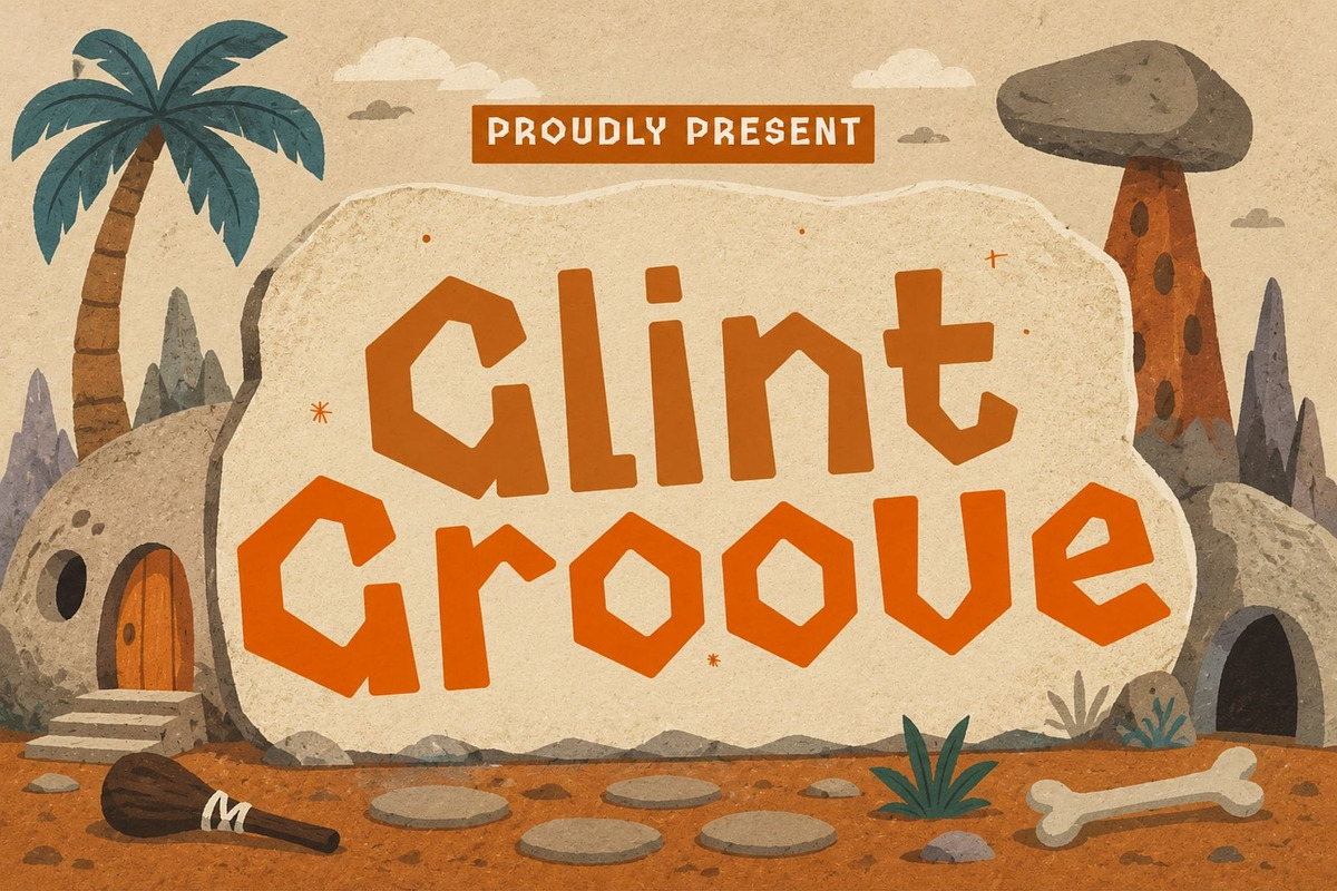 Glint Groove - Construction Typeface, a Sans Serif Font by HipFonts (Photo 1 of 10)