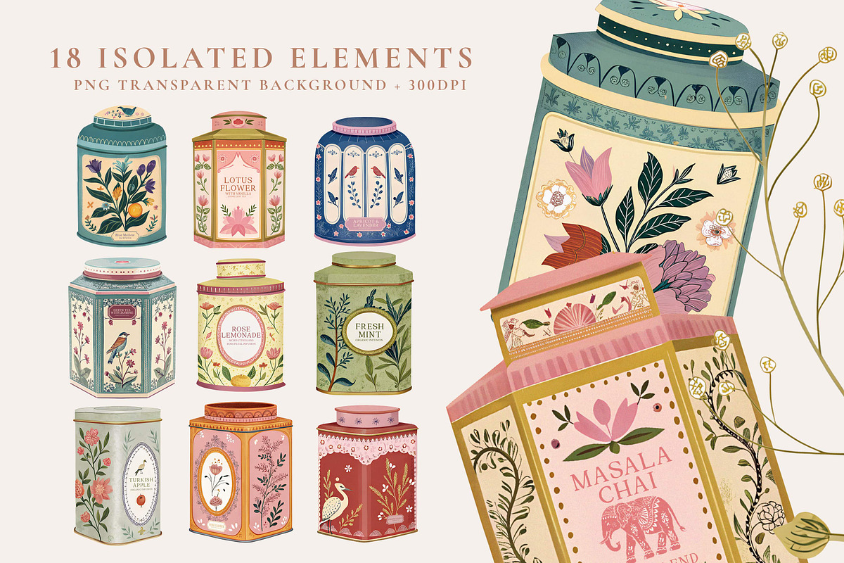 Tea Party ClipArt, a Graphic by Paper Flowers Studio (Photo 3 of 6)