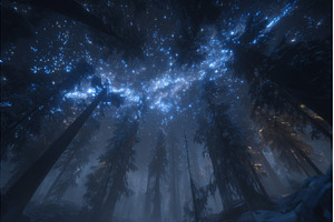 The night sky is visible above the, a Nature Photo by ZinetroN