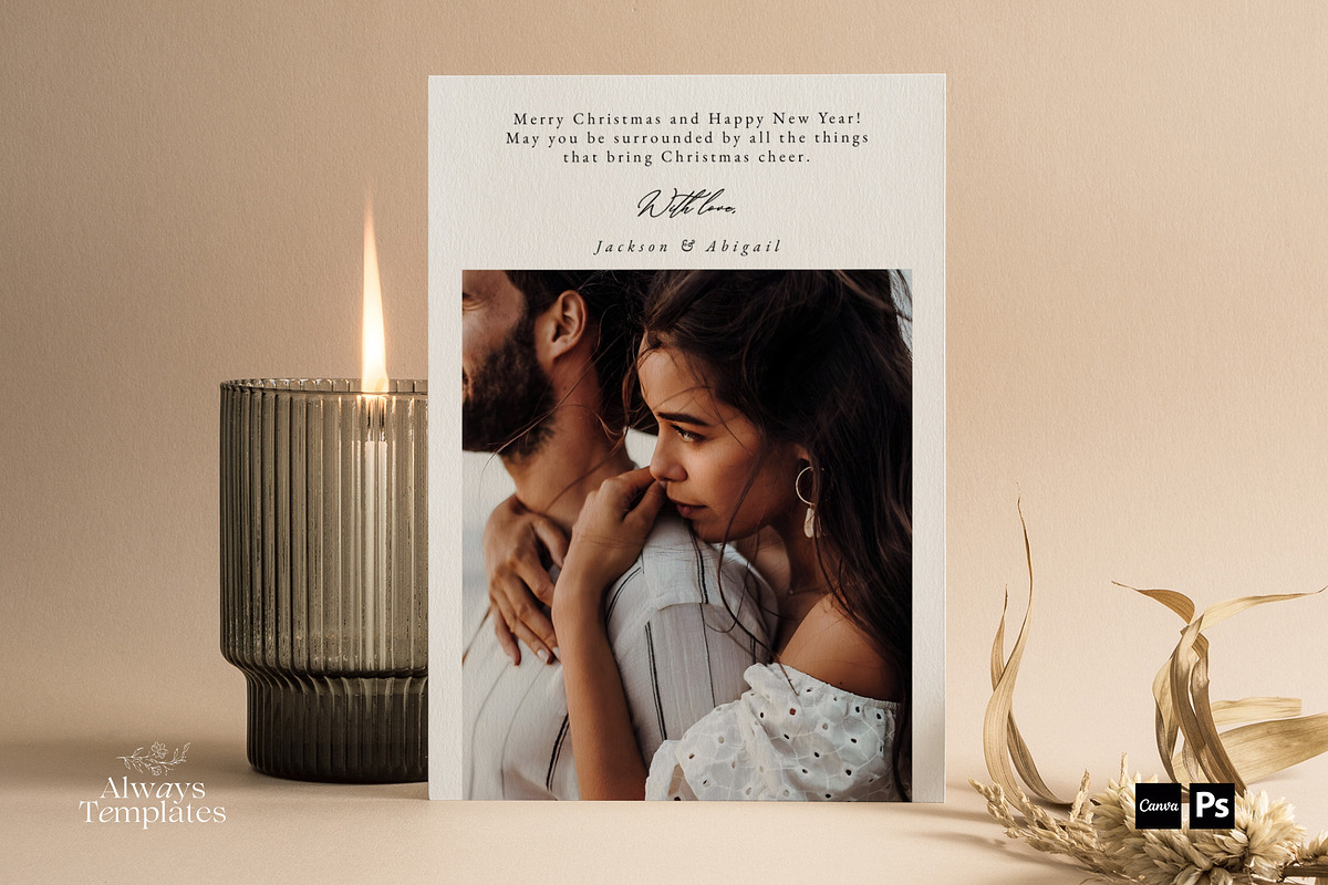 Christmas Card Template CC208, a Card Template by Always Templates (Photo 3 of 3)