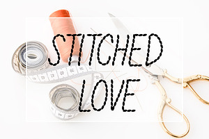 Stitched Love Font, a Font by vladocar