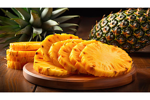 ripe tasty pineapple fruit ai, a Food & Drink Photo by pikepicture