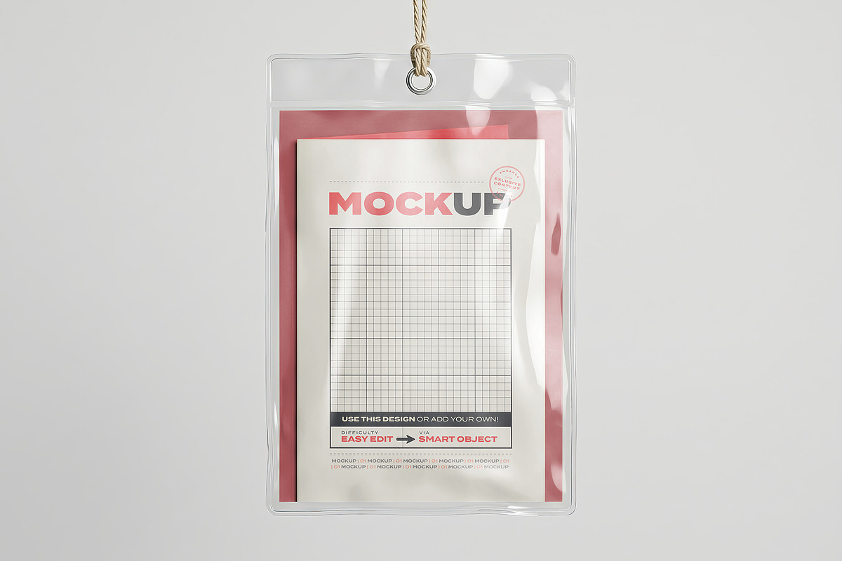 Papers inside Plastic Mockups, an Advertising Mockup by Luuqas Design (Photo 4 of 4)