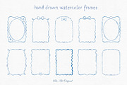 Watercolor Blue Frames Borders, an Object Graphic by Solo Art Original (Thumbnail 2 of 15)