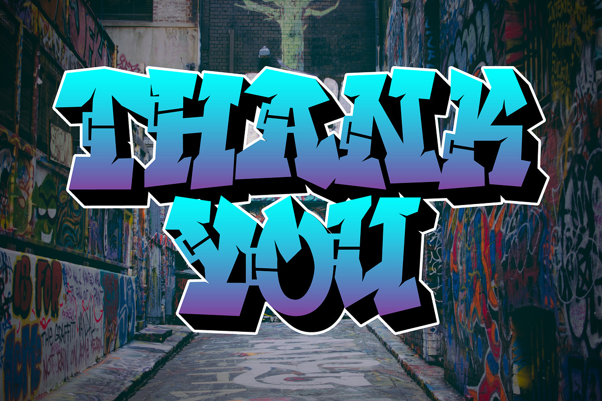 MWD Graff - Wildstyle Graffiti Font, a Font by Prioritype Co (Photo 6 of 6)