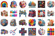Patchwork Back to School Clipart, an Illustration by DreamPrint404 (Thumbnail 2 of 5)