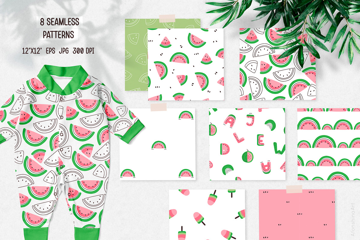 Watermelon alphabet set, an Illustration by AfonshinaArt (Photo 5 of 8)