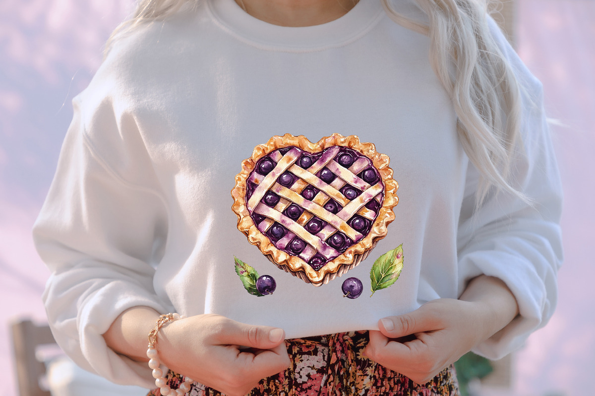 Watercolor Mulberry Pie Clipart, an Illustration by designcity5 (Photo 4 of 5)