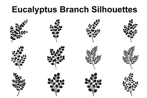 Eucalyptus Foliage Silhouette Set