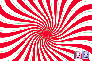 Candy Cane Swirl Background, a Seasonal Illustration by MISS CHATZ