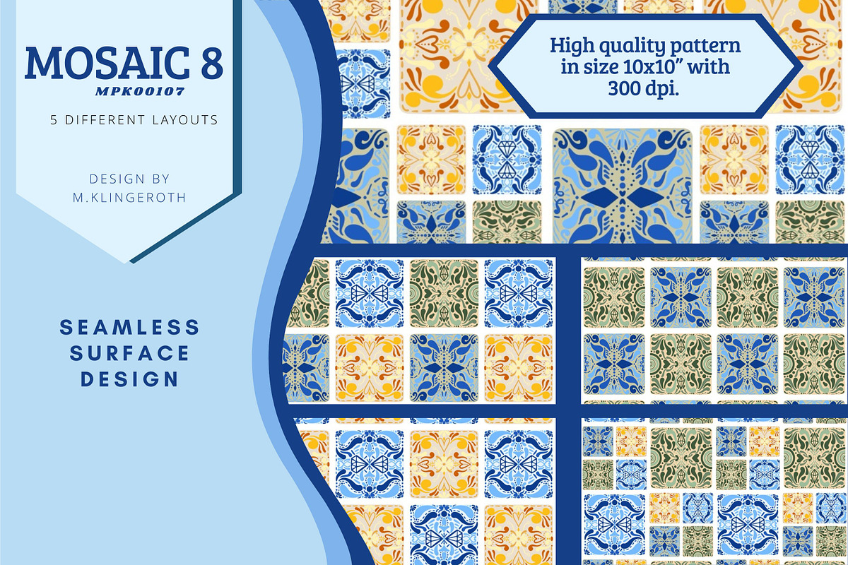Mosaic 8, MPK00107 - Repeat Pattern, a Pattern Graphic by MissPerfectKaos (Photo 1 of 6)