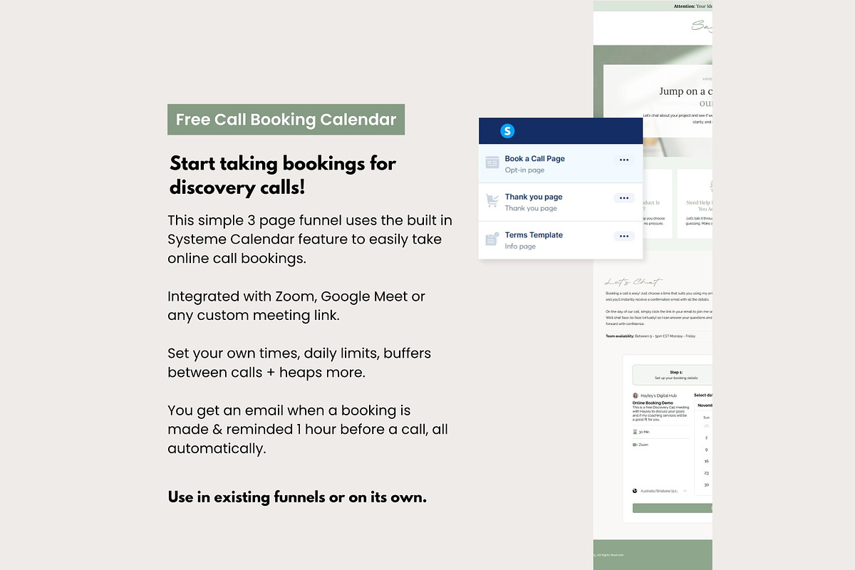 Systeme.io Sage Systeme Bundle, a Landing Page Template by Hayley's Digital Hub (Photo 9 of 10)