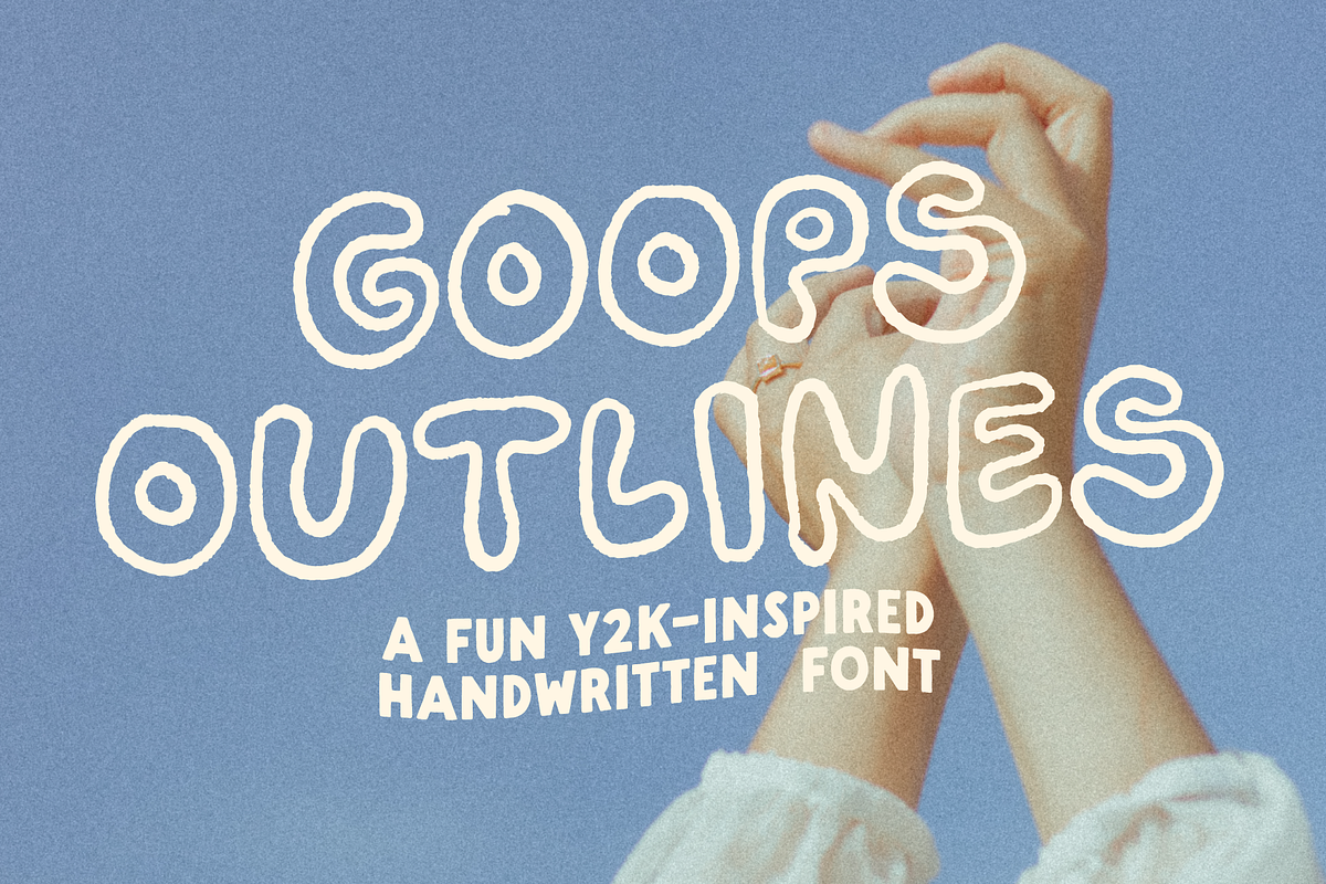 Goops Outlines! Handwritten! Font!, a Font by Studio Funshop by Kelli (Photo 1 of 7)
