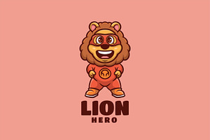 Lion Hero Cartoon Logo, a Branding & Logo Template by Gumrega Studio