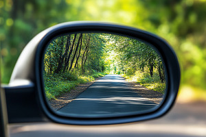 Lush green countryside road reflect, a Nature Photo by MistyDay