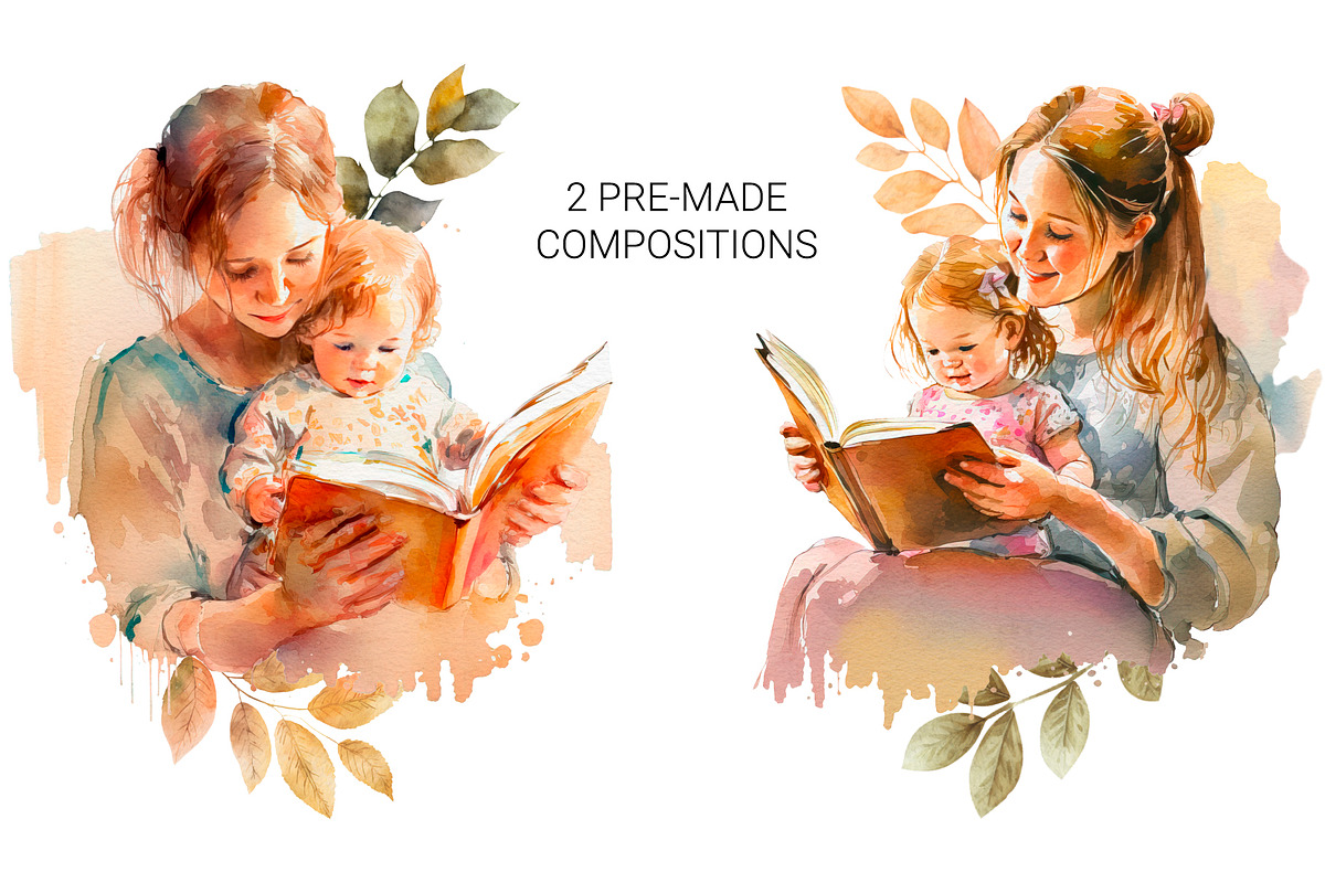 Mom & Baby. Watercolor collection, a Person Illustration by AlineArtStore (Photo 3 of 7)