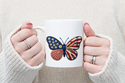 Patriotic Butterfly PNG, Faux Yarn, an Illustration by Designking (Thumbnail 3 of 4)