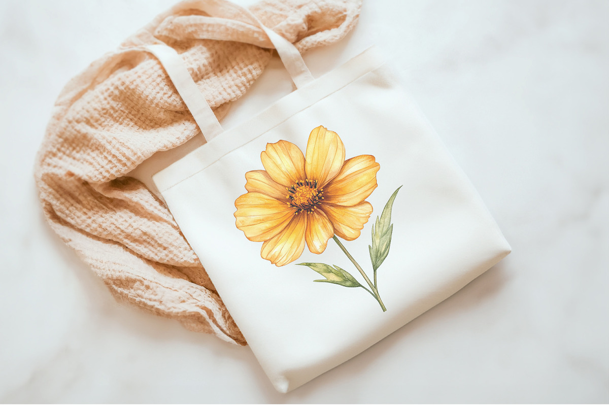 Coreopsis Flower Watercolor Clipart, an Illustration by Watercolor design (Photo 7 of 10)
