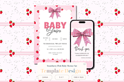 Strawberry Baby Shower Invitation, an Invitation Template by Little Creative Scribbles (Thumbnail 1 of 5)